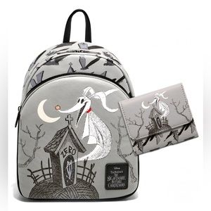 Loungefly Disney Nightmare Before Xmas Zero Graveyard Backpack & Matching Wallet